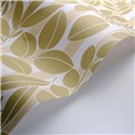 Casadeco|Mediterranean wallpaper with flowers and coastal green stripes|Wallpaper