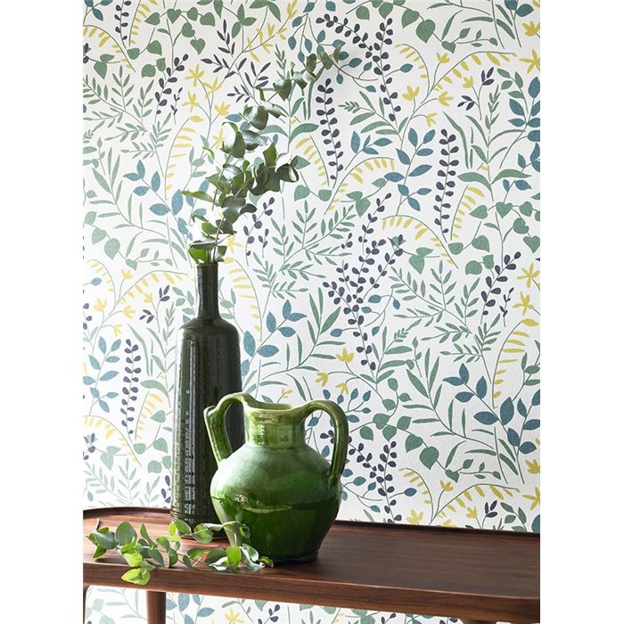 Casadeco|Tapete mit Wiesenblumen oder Wildblumen im mediterranen Stil|Tapeten