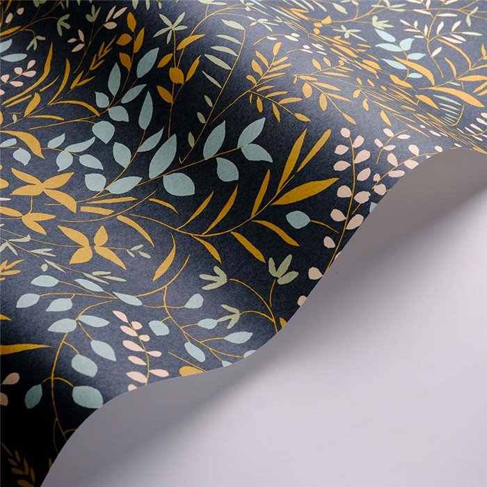 Casadeco|Floral bedroom wallpaper with blue wildflowers|Wallpaper