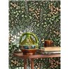 Casadeco|Papier peint imprimé de fleurs vertes pour salon style méditerranéen|Papier Peint