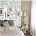 Casadeco|Blue olive leaf wallpaper, ideal for bedroom|Wallpaper