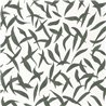 Casadeco|Watercolor-style floral wallpaper with white and green olive leaves|Wallpaper