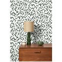 Casadeco|Watercolor-style floral wallpaper with white and green olive leaves|Wallpaper