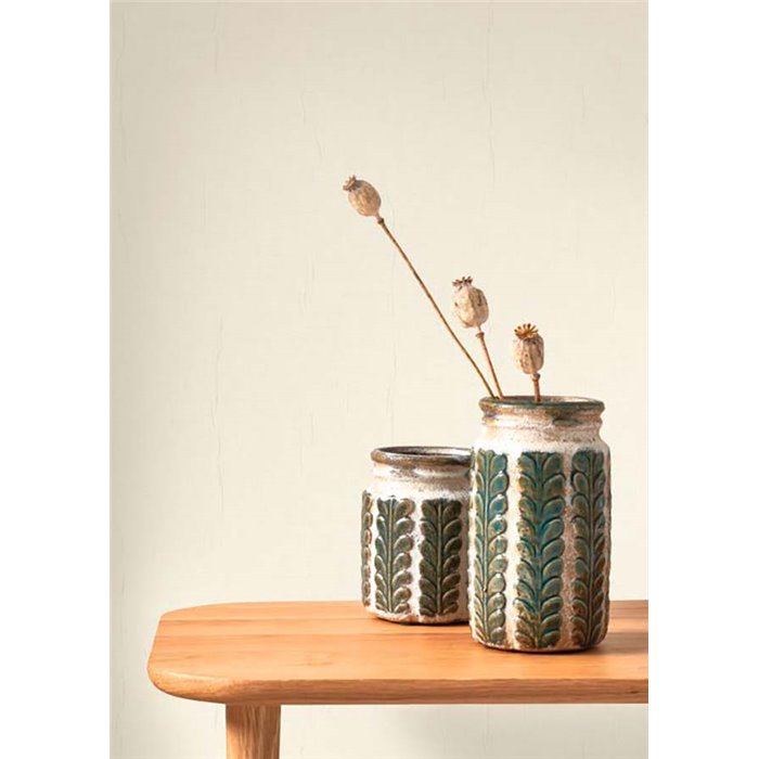 Casadeco|Papier peint effet mousseline blanche avec texture|Couleurs Unies