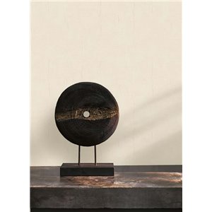 Casadeco|Papier peint uni effet tissu marron foncé|Couleurs Unies 2
