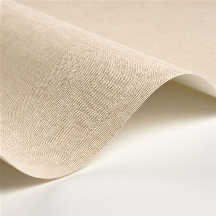 Casadeco|Beige muslin fabric-effect wallpaper|Solid Colors