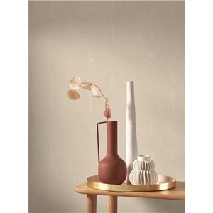 Casadeco|Papel pintado efecto tela de muselina beige|Colores Lisos 2