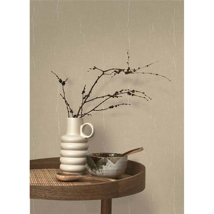 Casadeco|Beige muslin fabric wallpaper with texture|Beige