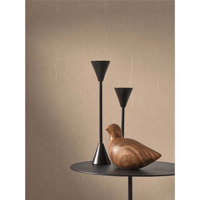 Casadeco|Plain cappuccino beige wallpaper with wrinkled muslin-style textile effect|Solid Colors