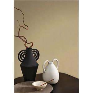 Casadeco|Papel pintado efecto tela de muselina beige|Colores Lisos 2