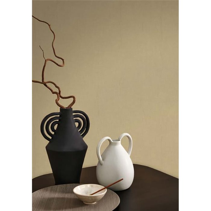 Casadeco|Plain light brown wallpaper with muslin imitation|Solid Colors