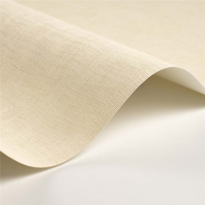 Casadeco|Papel pintado vinílico efecto textil beige claro o color vainilla|Colores Lisos