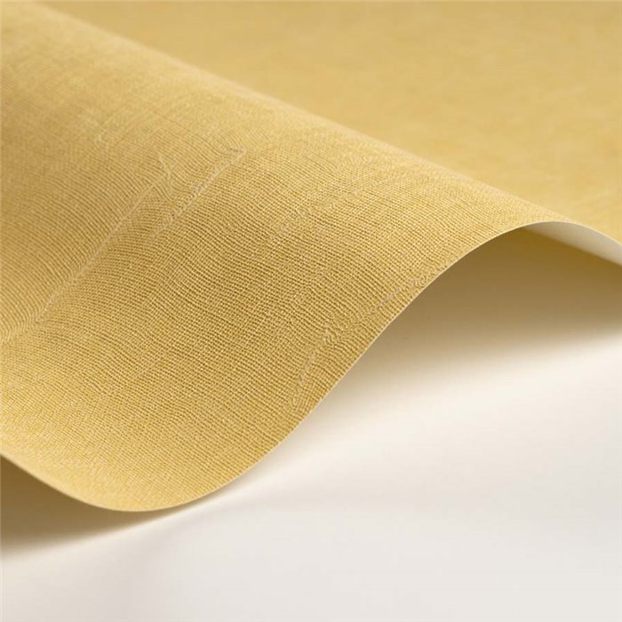 Casadeco|Vinyl wallpaper with straw yellow muslin fabric effect|Solid Colors