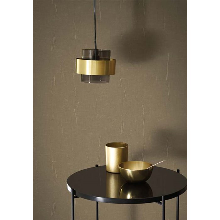 Casadeco|Papier peint uni effet tissu marron foncé|Couleurs Unies