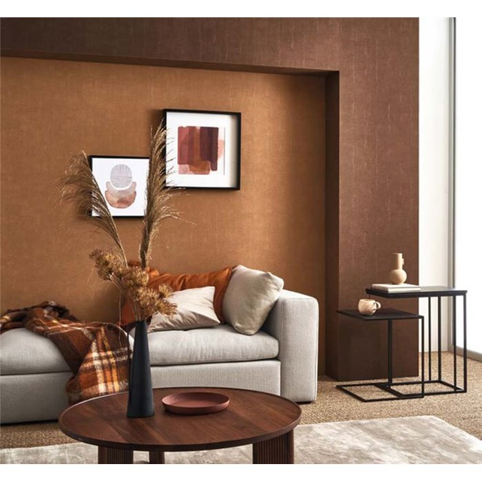 Papel pintado efecto textil marrón para salón elegante - Casadeco Etamine 200252828
