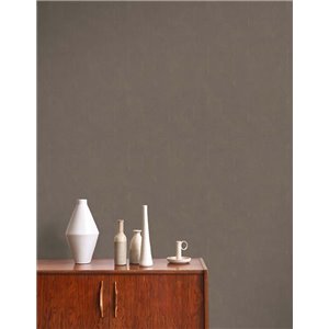 Casadeco|Papier peint uni effet tissu marron foncé|Couleurs Unies 2