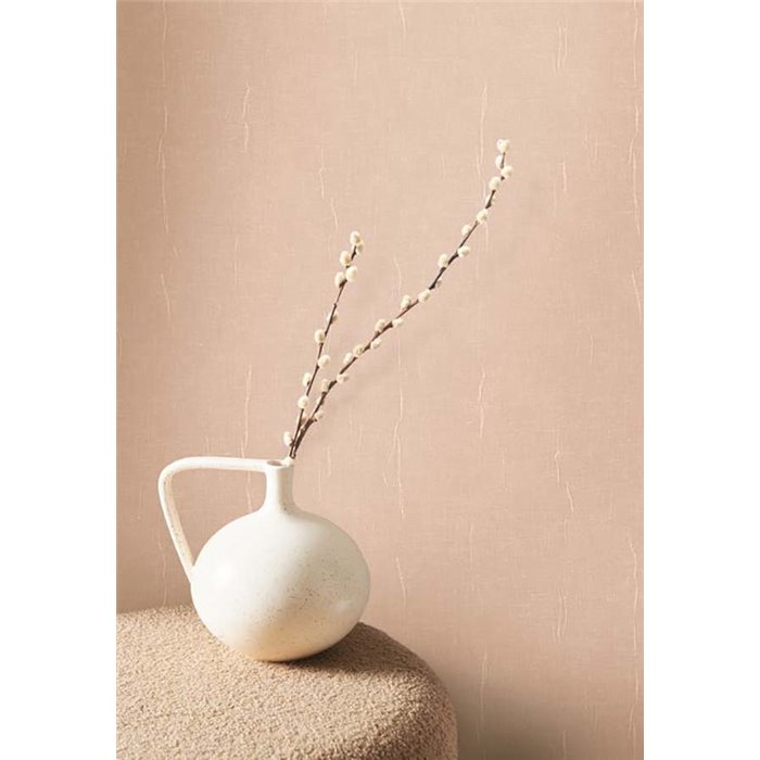 Casadeco|Tapete in puderrosa Musselin-Textiloptik|Rosa