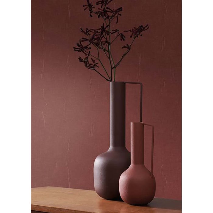 Casadeco|Papier peint uni couleur cerise effet textile|Violet