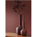 Casadeco|Plain cherry-colored wallpaper with textile effect|Violet