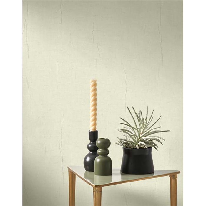 Casadeco|Realistic green almond muslin fabric wallpaper|Solid Colors