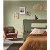 Casadeco|Papel pintado para dormitorio verde con un elegante aspecto textil|Colores Lisos