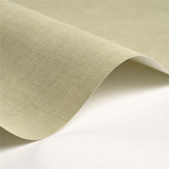 Casadeco|Green bedroom wallpaper with elegant textile effect|Solid Colors