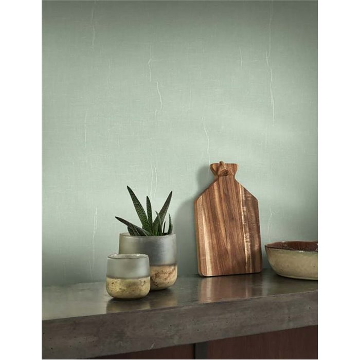 Casadeco|Papier peint tissu museline vert sauge pour chambres|Couleurs Unies