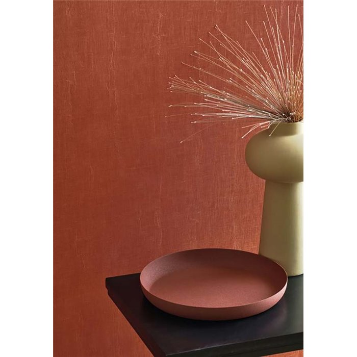 Papel pintado efecto tela muselina rojo - Casadeco Etamine 200258505