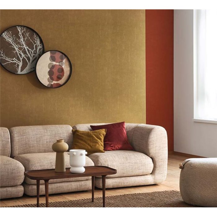 Casadeco|Tapete in roter Musselin-Stoffoptik|Einfarbige Farben