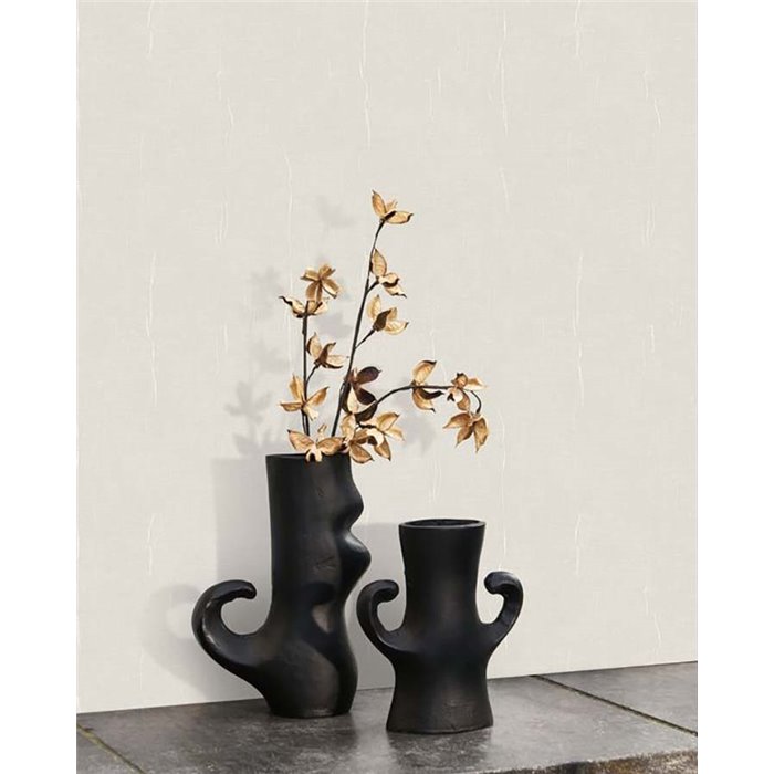 Casadeco|Feather gray textile effect wallpaper, ideal for hallway|Solid Colors