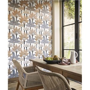 Casadeco|Green and blue palm trees wallpaper, modern style|Wallpaper 2