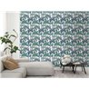 Casadeco|Green and blue palm trees wallpaper, modern style|Wallpaper