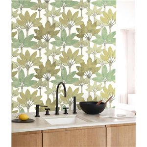Casadeco|Green and blue palm trees wallpaper, modern style|Wallpaper 2