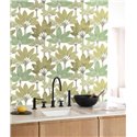 Casadeco|Modern green and white palm wallpaper|Floral