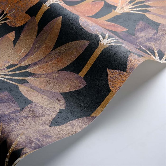 Papel pintado con palmeras estilo moderno tonos óxido - Casadeco Babylone 89718644