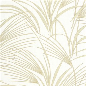 Casadeco|Papier peint floral beige avec imprimé de feuilles élégant|Floral