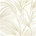 Casadeco|Papier peint feuilles de palmier stylisées blanches|Floral