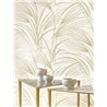 Casadeco|Papier peint feuilles de palmier stylisées blanches|Floral