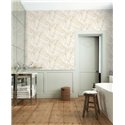 Casadeco|Papier peint feuilles de palmier stylisées blanches|Floral