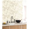 Casadeco|Stylized white palm leaf wallpaper|Floral