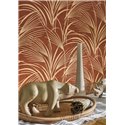 Casadeco|Modern red palm leaf wallpaper|Floral