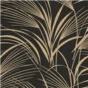 Papel pintado floral moderno con hojas de palma negro y beige - Casadeco Babylone 89729035