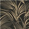 Papel pintado floral moderno con hojas de palma negro y beige - Casadeco Babylone 89729035