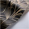 Papel pintado floral moderno con hojas de palma negro y beige - Casadeco Babylone 89729035