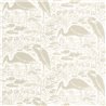 Casadeco|Papier peint hérons dans un lagon, style vintage|Papier Peint