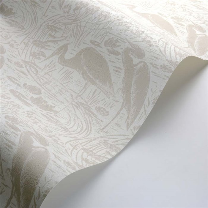 Casadeco|Papier peint hérons dans un lagon, style vintage|Papier Peint