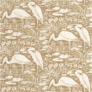 Casadeco|Papier peint hérons dans un lagon, style vintage|Papier Peint