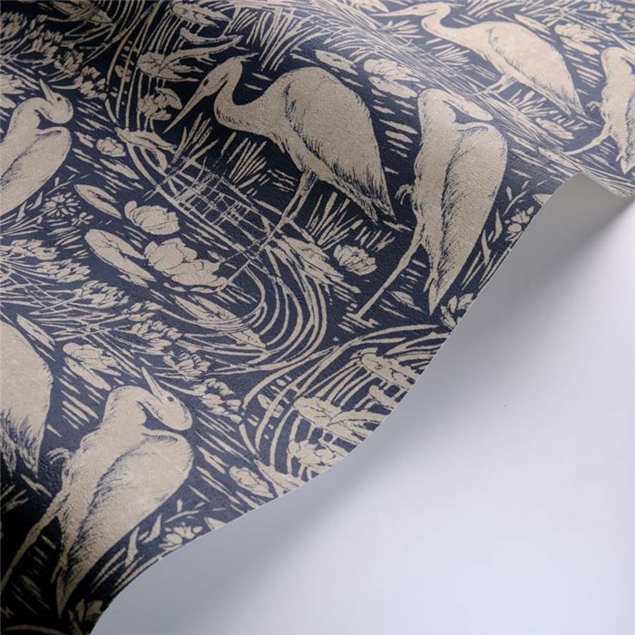Casadeco|Blue heron wallpaper, vintage style|Wallpaper