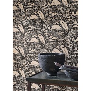 Casadeco|Tapete mit Reihern in einer Lagune, Vintage-Stil|Tapeten 2