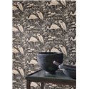 Casadeco|Black vintage heron wallpaper|Wallpaper